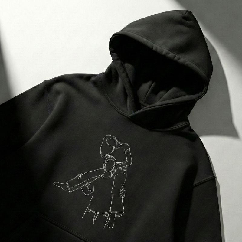 Pärchen-Hoodie: Euer Moment fein bestickt